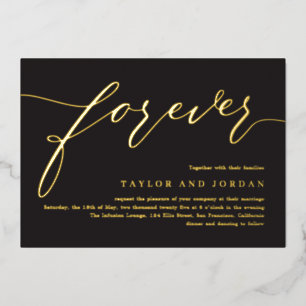 Forever Love Real Foil Faire-part de mariage Inv