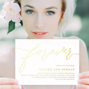 Forever Love Real Folie Wedding Invitation Uitnodiging