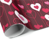 Forever Love Red Hearts Cadeaupapier (Rol Hoek)