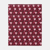 Forever Love Red Hearts Fleece Deken (Voorkant)