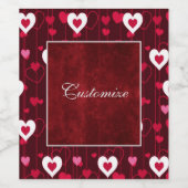 Forever Love Red Hearts Wijn Etiket (Enkel label)