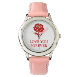 Forever Love Rose Elegant Romantic Valentine day Horloge
