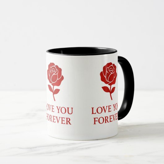 Forever Love Rose Graphic Creating Warm Valentine Mok (Voorkant rechts)