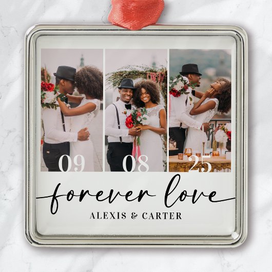Forever Love Trouwfoto's Keepsake Metalen Ornament
