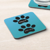 Forever Loved Double Paw Print Design Bier Onderzetter (Linkerzijde)