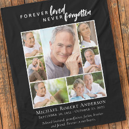 Forever Loved Funeral Memorial Foto Fleece Deken