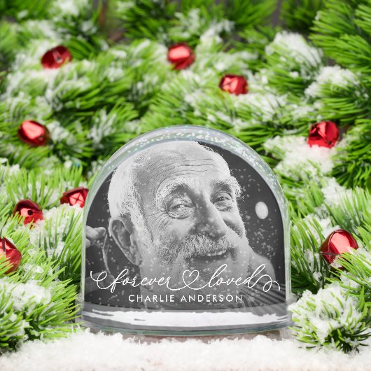 Forever Loved Modern Calligraphy Script 2 Foto Sneeuwbol (Kerstmis)