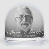 Forever Loved Modern Calligraphy Script 2 Foto Sneeuwbol (Achterkant)