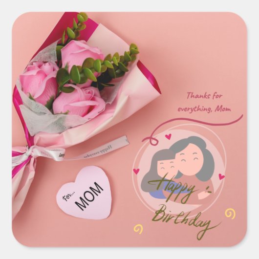 “Forever Loved Mom – Heartfelt Floral sticker  (Devant)