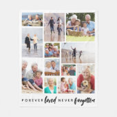 Forever Loved Never Forgotten 12 Fotoherdenking Fleece Deken (Voorkant)