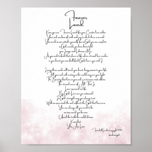 Forever Loved Soft Pink Poster (Voorkant)