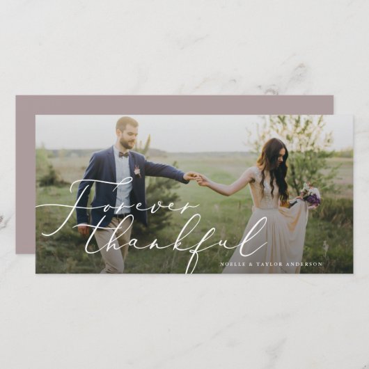 Forever Merci Carte de remerciements Mariage (Devant / Derrière)