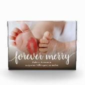 Forever Merry | Casual script Geboorte Stat Keepsa Fotoblokken (Voorkant)