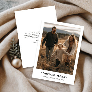 Forever Merry Christmas Family Baby Grappige foto Feestdagenkaart