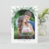 Forever Merry Greenery Photo Arch Kerstmis Feestdagenkaart (Staand voorkant)