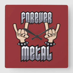 Forever Metal Heavy Metal Duivelhoorns Handgebaren Vierkante Klok