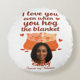 'Forever my Valentine' Personalized Round Pillow Rond Kussen
