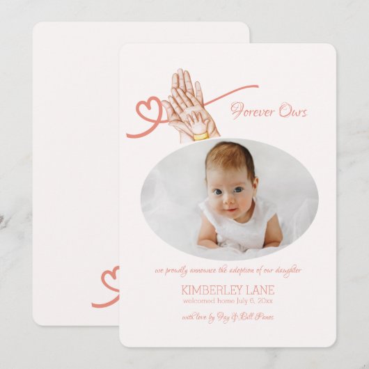 Forever onze aankondiging van de Fotoadoptie (Voorkant / Achterkant)