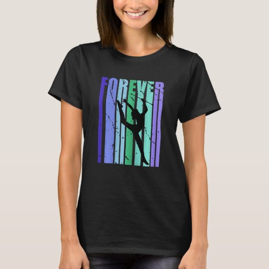 Forever Rhythmic Gymnastics Text Distressed Word T-shirt (Voorkant)