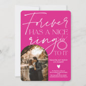 Forever Ring foto boog heet roze verloving Aankondiging (Voorkant)