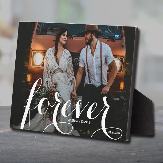 FOREVER Script Easel Achterkant Foto Fotoplaat