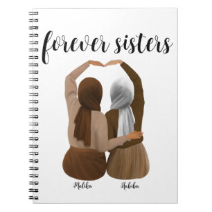 Forever Sisters Gepersonaliseerde Hijabi Gift Notitieboek