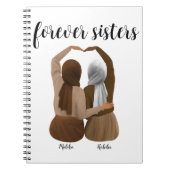 Forever Sisters Gepersonaliseerde Hijabi Gift Notitieboek (Voorkant)