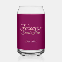 Forever Starts Here Custom Date Blikvorm Glas