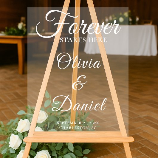 Forever Starts Here Elegant Wedding Welcome