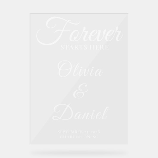 Forever Starts Here Elegant Wedding Welcome (Recto)