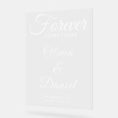 Forever Starts Here Elegant Wedding Welcome (Angle)
