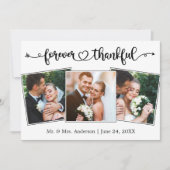 Forever Thankful Calligraphy Heart 3 Fotobruiloft Bedankkaart (Voorkant)