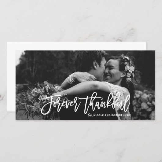 Forever Thankful Hand Lettered Weddenschap Bedankt (Voorkant / Achterkant)