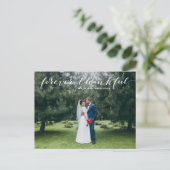 Forever Thankful Hand Lettered Weddenschap Bedankt Briefkaart (Staand voorkant)