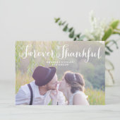 FOREVER THANKFUL SCRIPT | FOTOKAART VOOR WEDING BEDANKKAART (Staand voorkant)