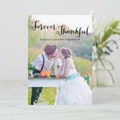 FOREVER THANKFUL SCRIPT | FOTOKAART VOOR WEDING BEDANKKAART (Staand voorkant)