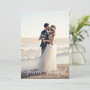FOREVER THANKFUL White Weddenschap Bedankt FOTO Kaart