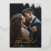 Forever Thankor Foil Mariage Carte de remerciement (Recto)