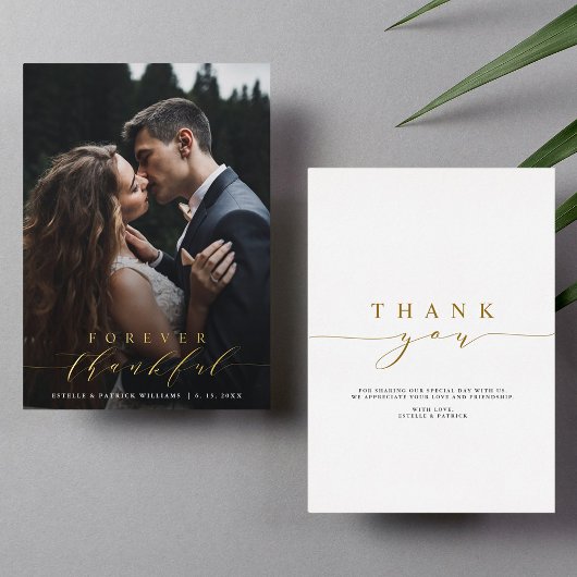 Forever Thankor Foil Mariage Carte de remerciement