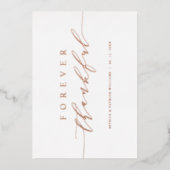 Forever Thankor Rose Carte de remerciements d'or (Recto)