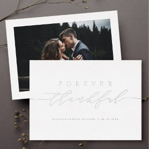 Forever Thankor Silver Foil Carte de remerciements