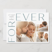 Forever Three Photo Collage Verloving Aankondiging (Voorkant)