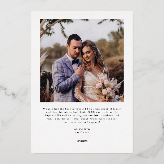 Forever Together huwelijksaankondiging Folie Uitnodiging (Achterkant)