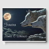 "Forever" Twee Wolven en een Full Moon Gastenboek (Voorkant)