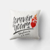 Forever Votre Nom Personnalisé Valentine | Coussin (Verso)