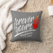 Forever Votre Nom Personnalisé Valentine | Coussin (Couverture)