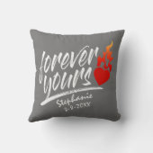 Forever Votre Nom Personnalisé Valentine | Coussin (Verso)