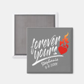 Forever Votre Nom Personnalisé Valentine | Magnet (Recto/Verso)