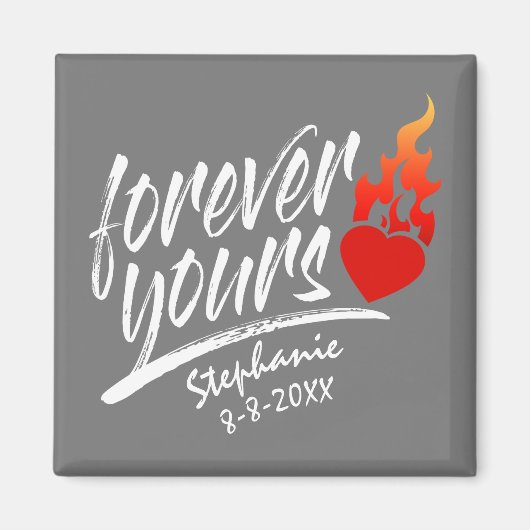 Forever Votre Nom Personnalisé Valentine | Magnet (Devant)
