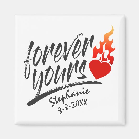 Forever Votre Nom Personnalisé Valentine | Magnet (Devant)